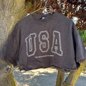 h&m cropped oversized shirt